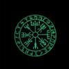 2 PCS AliPlus Viking Vegvisir Patches Helm of Awe Patches Luminous PVC Rubber Patch Tactical Morale Patch Hook Backed(White) view 4