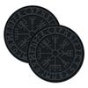 2 PCS AliPlus Viking Vegvisir Patches Helm of Awe Patches PVC Rubber Patch Tactical Morale Patch Hook Backed(Black Grey) view 1