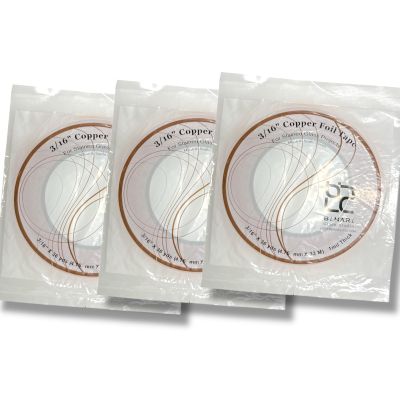 Stained Glass Copper Foil - 3/16 1/4 7/32 Copper Foils Options - 3rolls (3/16 CopperBAck-3rolls)