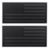 2 PCS AliPlus 5x3 inch American Flag Patches IR Infrared Reflective Patches Laser Cut Patch Hook and Loop(American Black Flag Patch) view 1