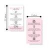 Wax Melt Care Instruction Cards | 50 Pack | 2x3.5 Business Card Wax Melt Supplies Homemade Customer thank you for Warmer Minimalist White and Pink How To Care for wax cube clamshell wickless candle view 2