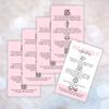 Wax Melt Care Instruction Cards | 50 Pack | 2x3.5 Business Card Wax Melt Supplies Homemade Customer thank you for Warmer Minimalist White and Pink How To Care for wax cube clamshell wickless candle view 4