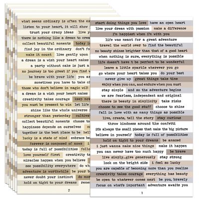 Vintage Scrapbook Stickers, 406pcs Quote & Word Stickers for Journaling, Junk Journal, Scrapbooking, Planners, Collage Album (Brown)