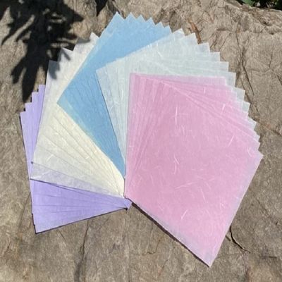 50 Sheets 6 x 6 Inches Natural Fiber Mulberry paper Sheets Square Origami Paper Arts Folding Craft, Decoration Paper for DIY Crafts (Pastel Color, 6x6 Inch)