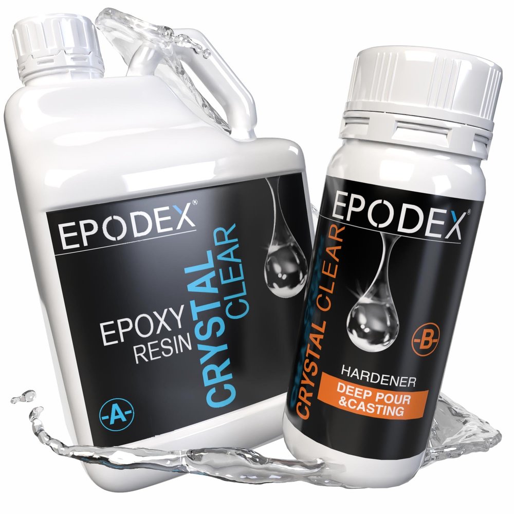 EPODEX Deep Pour Epoxy Resin Kit, Premium Crystal Clear Resin Epoxy for Casting, River Tables, Woodworking & Deep Casts, Easy-Use, UV-Stabilized, Sky Blue - Metallic, 2.25 Gallon