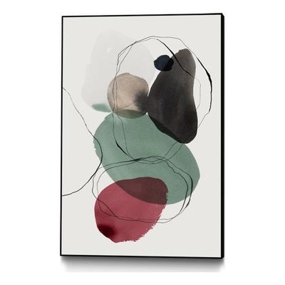 Giant Art Canvas 24x36 Kachi I Framed in Red