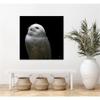 Giant Art Canvas 30x30 Snowy Owl Looks to the Sun Framed in White view 2