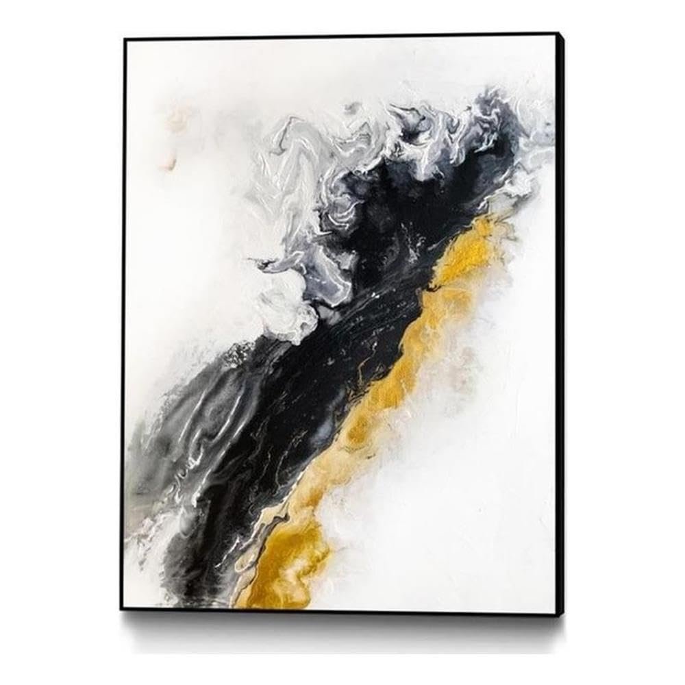 Giant Art Canvas 24x32 Pink Black And Grey -2 Framed in Multi-Color