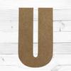 22" Wooden Craft Letter U Unfinished, Impact Font, Craft Cutout on 1-4" MDF view 1