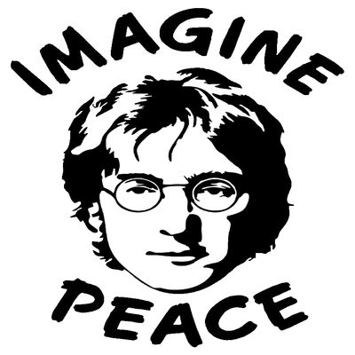 Imagine Peace John Lennon Anti-War Vinyl Cutout Sticker Rub On Decal 3.25-by-4.5 Inches (Green)