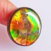 SilverO Natural Canadian Ammolite Fire Cabochon Green Blue Flashy Size 23x23x6 MM Pendant Making Stone Ammolites Can Increase Stamina and Relieve Trauma AG-14916 view 2