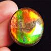 SilverO Natural Canadian Ammolite Fire Cabochon Green Blue Flashy Size 23x23x6 MM Pendant Making Stone Ammolites Can Increase Stamina and Relieve Trauma AG-14916 view 4