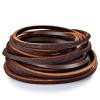 TeeLiy 3mm Flat Genuine Leather Cord, Leather Lace Strip Cord Braiding String for Jewelry Making, Leather Shoe Lace, Arts & Crafts (Dark Brown2) view 1
