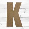 8" Wooden Craft Letter K Unfinished, Impact Font, Craft Cutout on 1-4" MDF view 1
