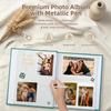 Popotop Photo Album Self Adhesive with Picture Display Window,60 Pages DIY Scrapbooking Supplies Kit for 4x6 8x10 Picture,Linen Cover Memory Book for Baby Wedding, with Scraper and Metallic Pen view 4