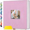 Popotop Photo Album Self Adhesive with Picture Display Window,60 Pages DIY Scrapbooking Supplies Kit for 4x6 8x10 Picture,Linen Cover Memory Book for Baby Wedding, with Scraper and Metallic Pen view 1