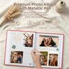 Popotop Photo Album Self Adhesive with Picture Display Window,60 Pages DIY Scrapbooking Supplies Kit for 4x6 8x10 Picture,Linen Cover Memory Book for Baby Wedding, with Scraper and Metallic Pen view 4