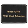 3" x 2" Blank Rectangle Laserable Leatherette Patch with Adhesive, 100 Pack - Blank Hat Patches, Glowforge Laser Supplies, CO2 Laser Supply, Faux Leather, 100 Pack (Black/Gold) view 1
