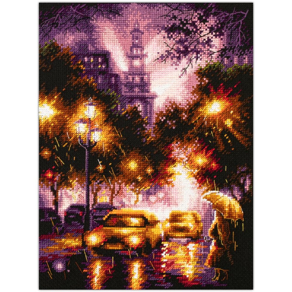 Magic Needle Zweigart Edition Rainy Night Counted Cross Stitch Kit 20 x 27 cm