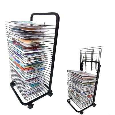 Art Drying Rack, Flexible Shelves, Sturdy Metal Art Rack, Power Coated Design, Mobile Art Drying Rack for Classrooms, Art Studio and Home Use (Size : 25-Layer)