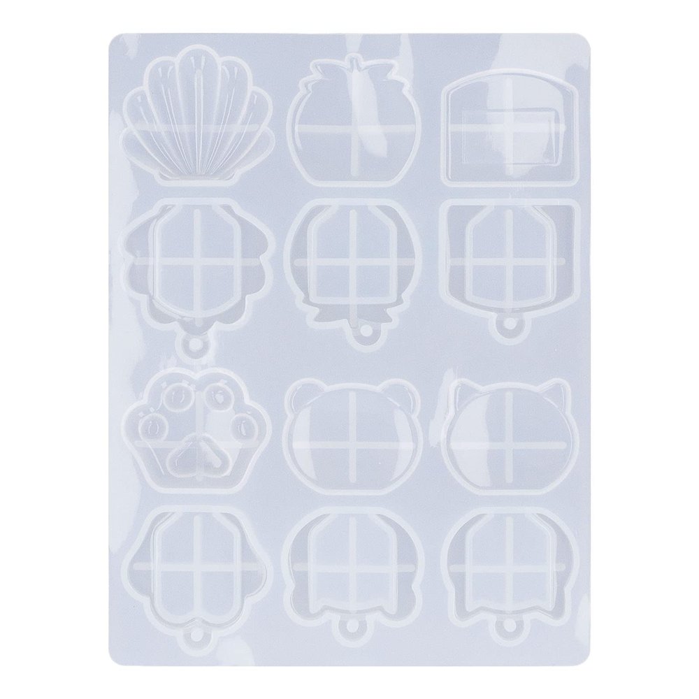 Resin Key Cover, Cute Reusable 6 Shape Silicone Keychain Resin Silicone Keyring Making Kit for Keychain Decor Car Pendant Gift