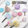 Resin Key Cover, Cute Reusable 6 Shape Silicone Keychain Resin Silicone Keyring Making Kit for Keychain Decor Car Pendant Gift view 3