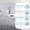 MHUQIA Chunky Knit Blanket 39x47in, Knitted Warm Knitting Throw, Soft Chenille Polyester Yarn, Machine Washable, Cozy for Cuddling in Bed, Couch, Chair, Pet Mat, Baby Blanket, Gift view 4