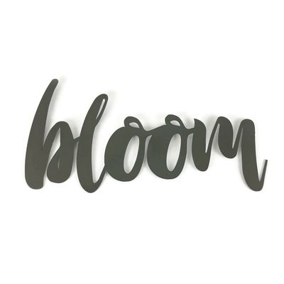 Steel Metal Script Word Art - Various Sizes and Finishes (bloom Small 11.5x6", Bronze Charcoal)