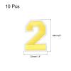 MECCANIXITY 10Pcs Number Patches Embroidered Decorative Repair Patches Iron on Patches Sew On Embroidered Applique Patches 2 Yellow 2" Height for Clothes, Shoes, Hats, Backpacks, DIY view 2