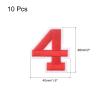 MECCANIXITY 10Pcs Number Patches Embroidered Decorative Repair Patches Iron on Patches Sew On Embroidered Applique Patches 4 Red 2" Height for Clothes, Shoes, Hats, Backpacks, DIY view 2
