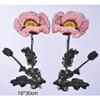 HXSCOO 1 Pair Big Pink Embroidered Flower Appliques Garment Accessories Patch DIY Scrapbooking Card Craft Decoration view 2