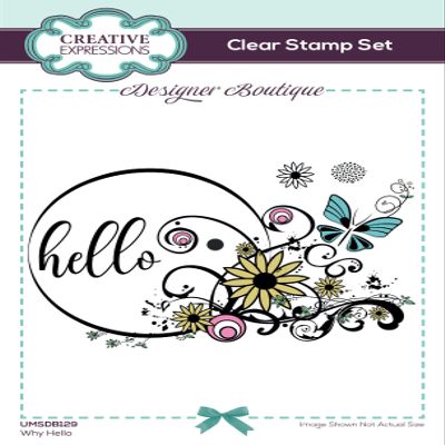 Creative Expressions Designer Boutique Why Hello 6 in x 4 in Clear Stamp Set