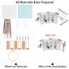 AHANDMAKER Embroidery Bookmark Set, Floral Plant Stamped Embroidery Bookmark for Adults Counted Cross Stitch Kit with Needle Tassel Cards Embroidery Hoop Instructions view 2