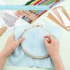 AHANDMAKER Embroidery Bookmark Set, Floral Plant Stamped Embroidery Bookmark for Adults Counted Cross Stitch Kit with Needle Tassel Cards Embroidery Hoop Instructions view 3