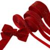 10Yard/50Yard Christmas Velvet Webbing Ribbon,Single Face Spool Satin Velvet Ribbon,Red Velvet Ribbon for Valentine's Day Wedding Christmas Wrapping DIY Crafts Decoration,Floral Craft Ornaments view 1