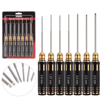 INJORA 7PCS 0.9 1.27 1.3 1.5 2.0 2.5 3.0mm Steel Hex Screwdriver RC Tool