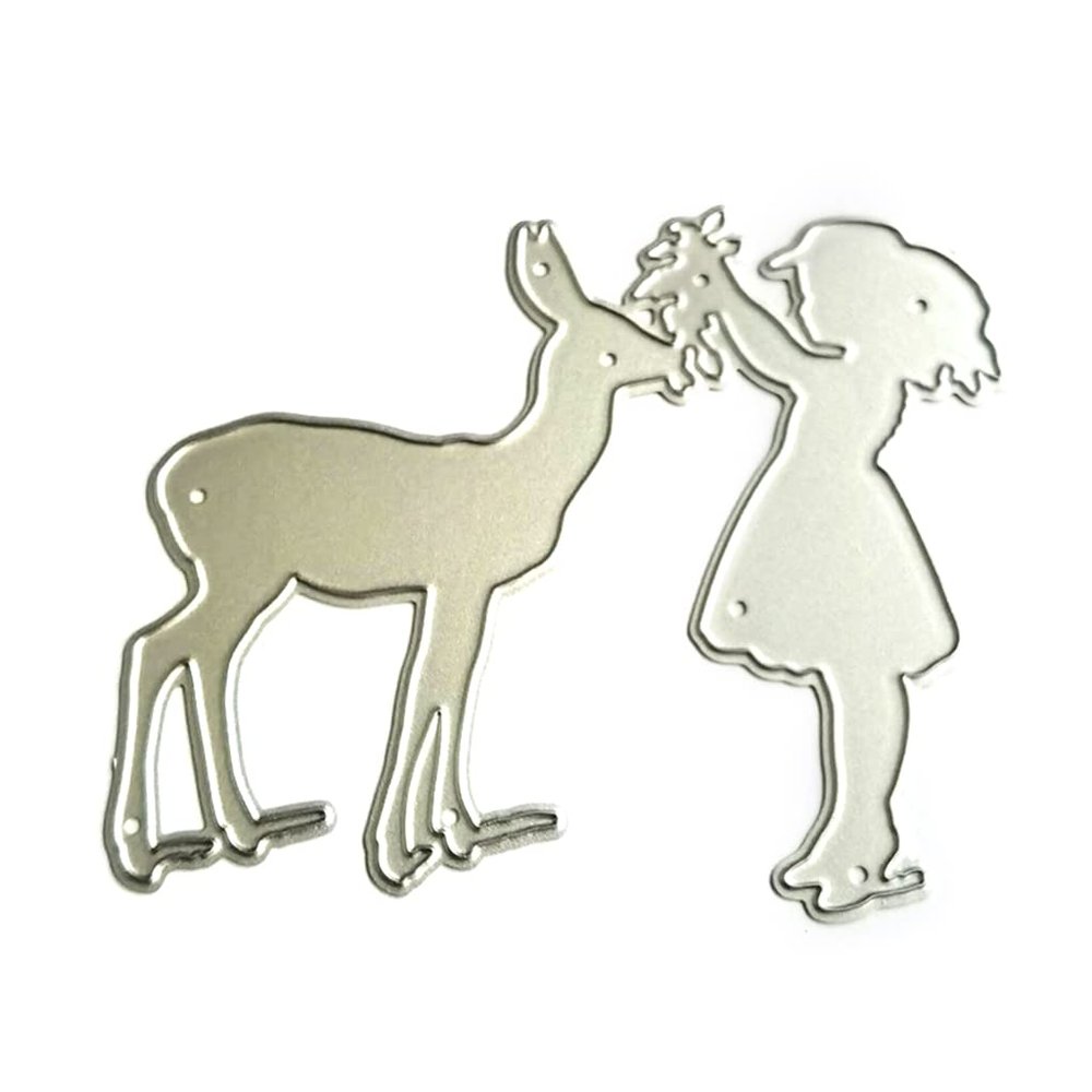 Girl Deer Metal Die Cuts, Cutting Dies for Card Making Clearance, Embossing Dies for Scrapbooking, DIY Album Paper Cards Decoration