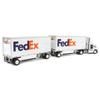 Diecast Masters 1/50 Limited Edition FedEx Peterbilt 579 Single Axle Day Cab w/ 2 Wabash 28 Pup Trailers 65191 view 3