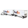 Diecast Masters 1/50 Limited Edition FedEx Peterbilt 579 Single Axle Day Cab w/ 2 Wabash 28 Pup Trailers 65191 view 4