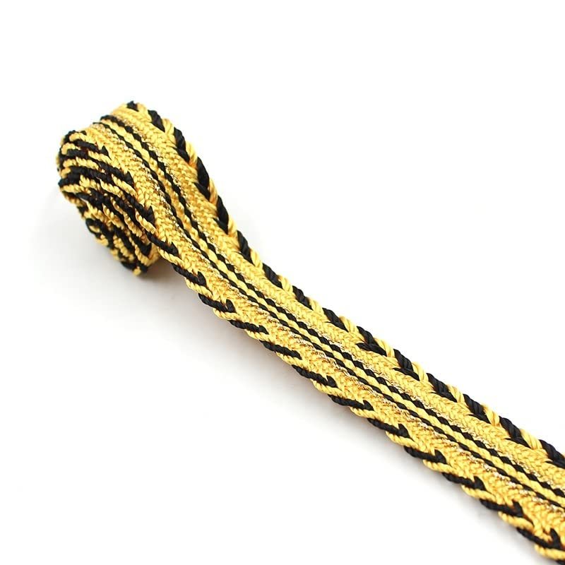 10 Yard 20mm Wide Webbing Skirt Robe Clothing Shoes Hat and Bags, Home Decoration Lace Gold Silver Woven (Color : 09)