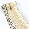10 Yard 20mm Wide Webbing Skirt Robe Clothing Shoes Hat and Bags, Home Decoration Lace Gold Silver Woven (Color : 09) view 3