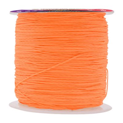 Mandala Crafts Nylon Satin Cord for Jewelry Making - 0.5mm 164 Yards Nylon Orange Strings Rattail Chinese Knotting Cord for Bracelets Making