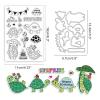 BENECREAT 2Pcs Birthday Turtles Cutting Dies and Stamp Sets, Turtles Balloons Birthday Cakes Metal Cutting Stencils Clear Stamp for Card Making DIY Scrapbooking view 2