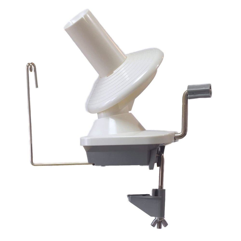 DARUMA Wool Winder Type 2 Knitting Tools - Hand Operated Yarn Ball Winder- White and Gray