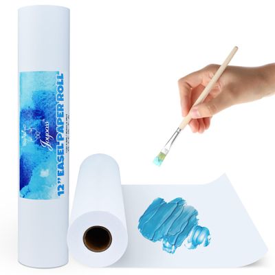 Joyooss Easel Paper Roll, Drawing Art Paper Roll for Kids 12" x 984" (82 feet) Painting Roll of Paper Kid Art and Craft Coloring White Paper for Kids Wrapping Gift Activity 2 Packs