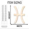 Unfinished Wood Pisces Sign Shape Zodiac Craft up to 46" 20" / 1/8" view 2