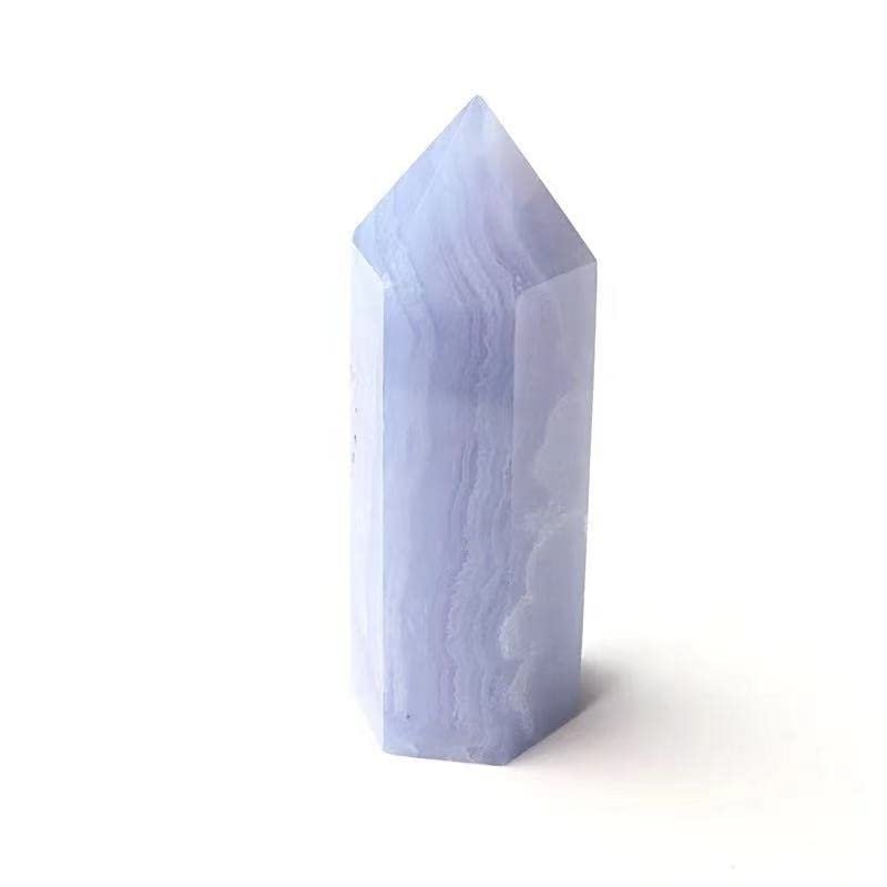 Crystal Tower Point Wholesale Quartz Polished Crystal Points Blue lace Agate Wand 80mm-90mm 1pc