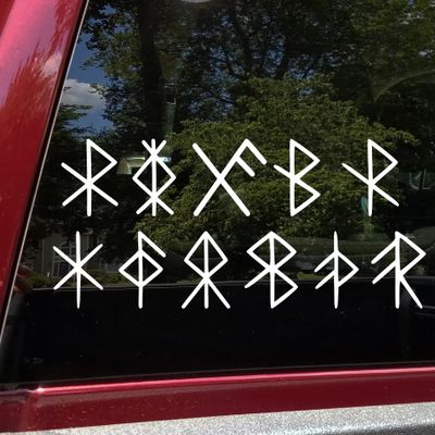 Minglewood Trading Turquoise - Set of 11 Bind Rune Vinyl Decals - Peace Grace Energy Healing Strength Safe Travels Love Courage Protection Good Luck Health - Die Cut Stickers - 20 inches (Set of 11)