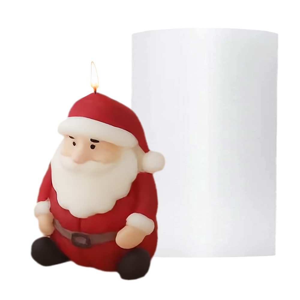 TOPYS Christmas Silicone Candle Mold, DIY 3D Santa Claus Shape Mold for Candle Making DIY Scented Candle Home Deco Gifts Christmas Ornament(3")