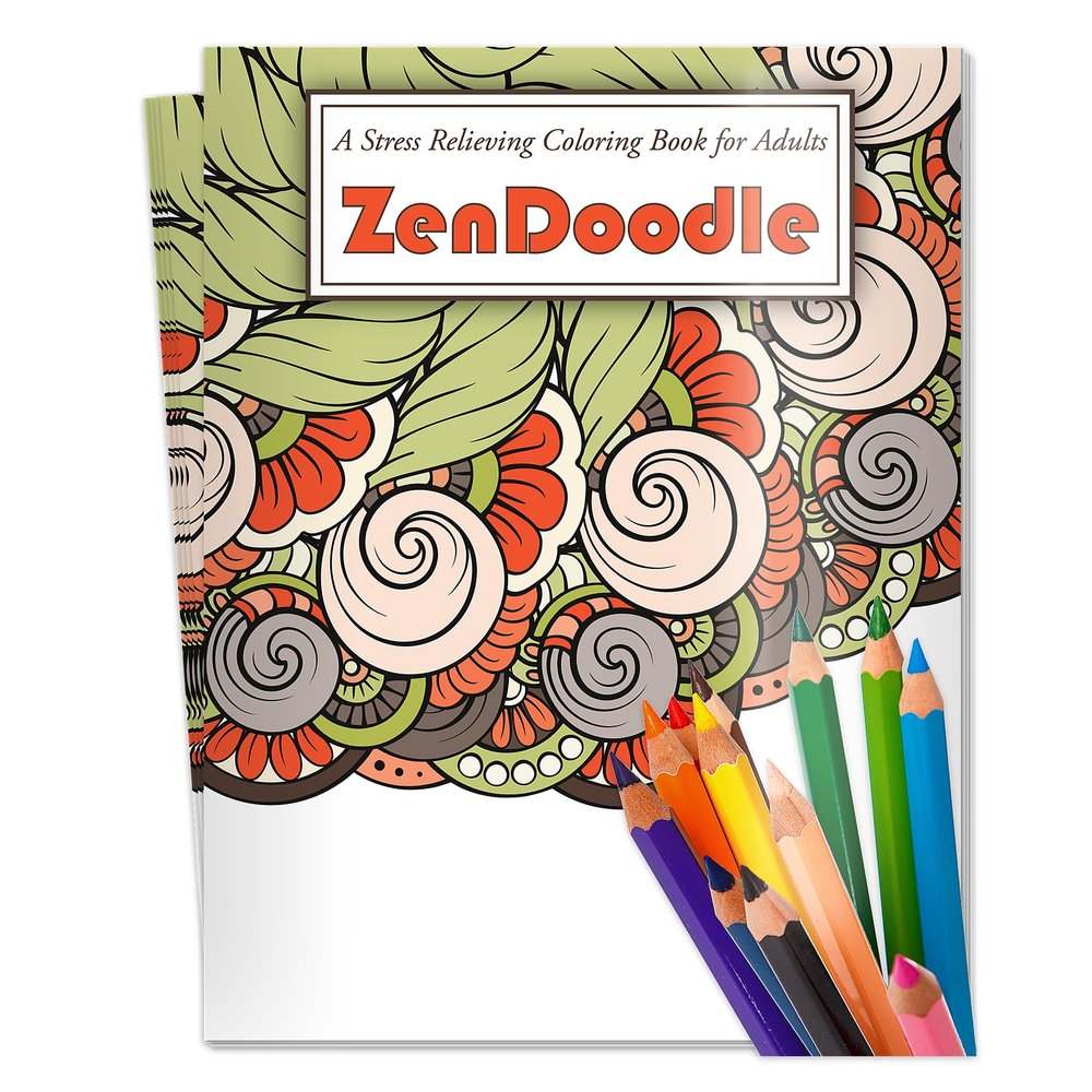 ZOCO ZenDoodle Coloring Book Bundles 10 Bulk Pack with Pencils Mindfulness Gifts for Adults, Seniors, Teens Great for Wellness Programs, Group Activities & Assisted Living